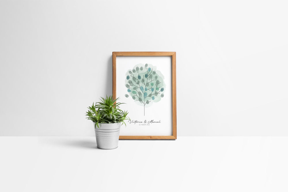 Individueller Wedding tree Baum aquarell mit Namen