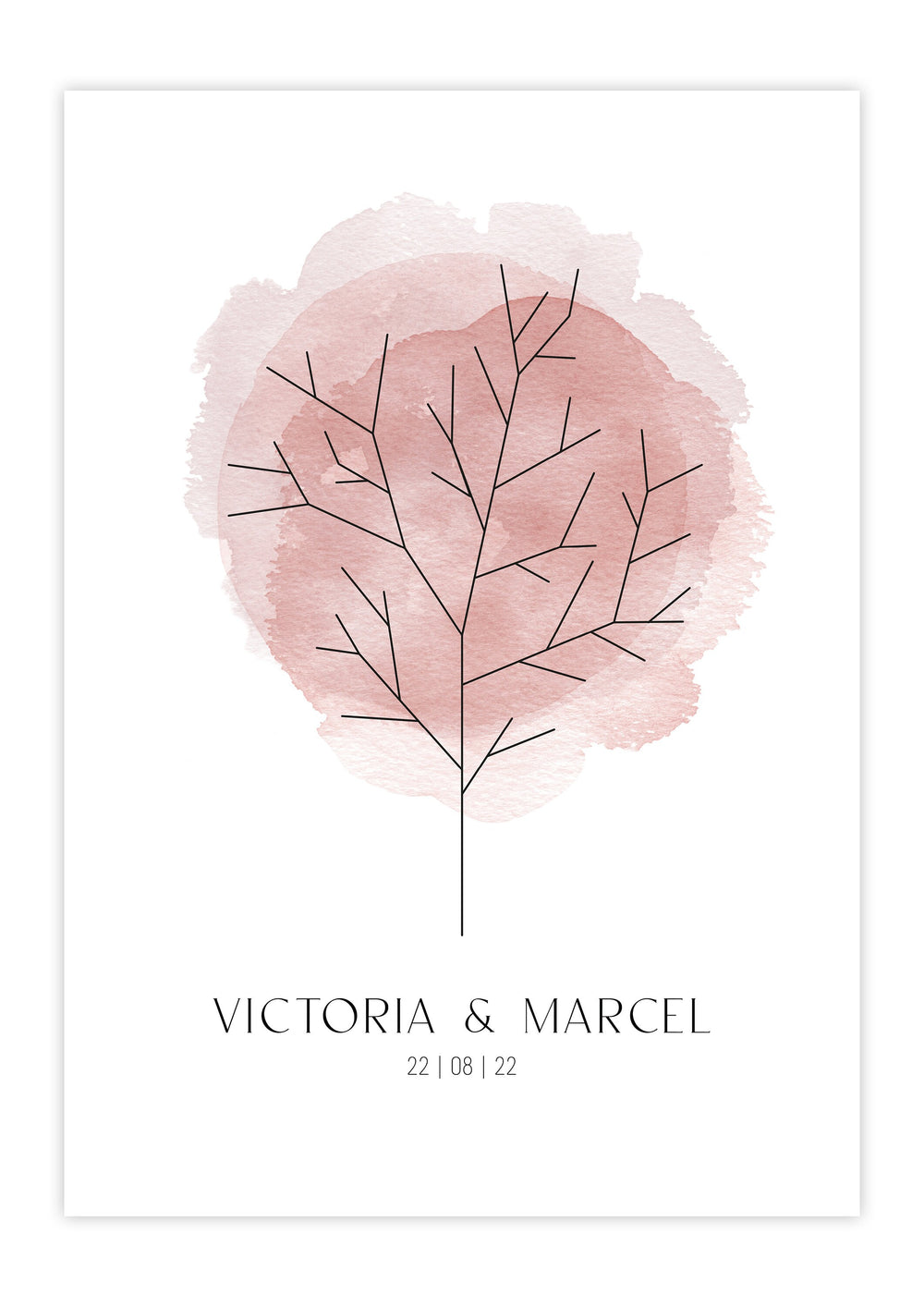 Individueller Wedding tree Baum aquarell mit Namen