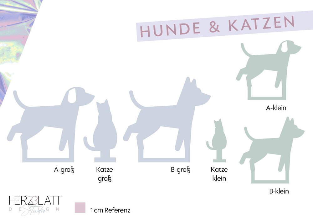 Steckfiguren für Dekoleiste Tiere, Katze, Hund